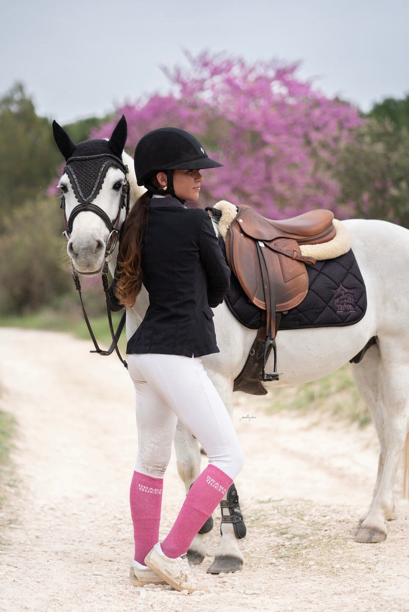 CHAUSSETTES DRAMA QUEEN - ROSE FUCHSIA - Equislay