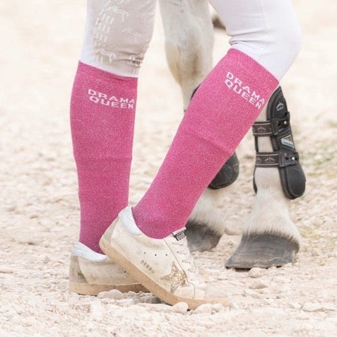 Chaussettes d’équitation Drama Queen – Rose Fuchsia