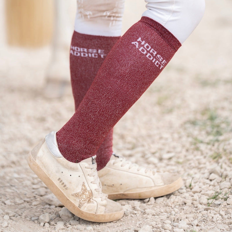 CHAUSSETTES HORSE ADDICT - BORDEAUX - Equislay