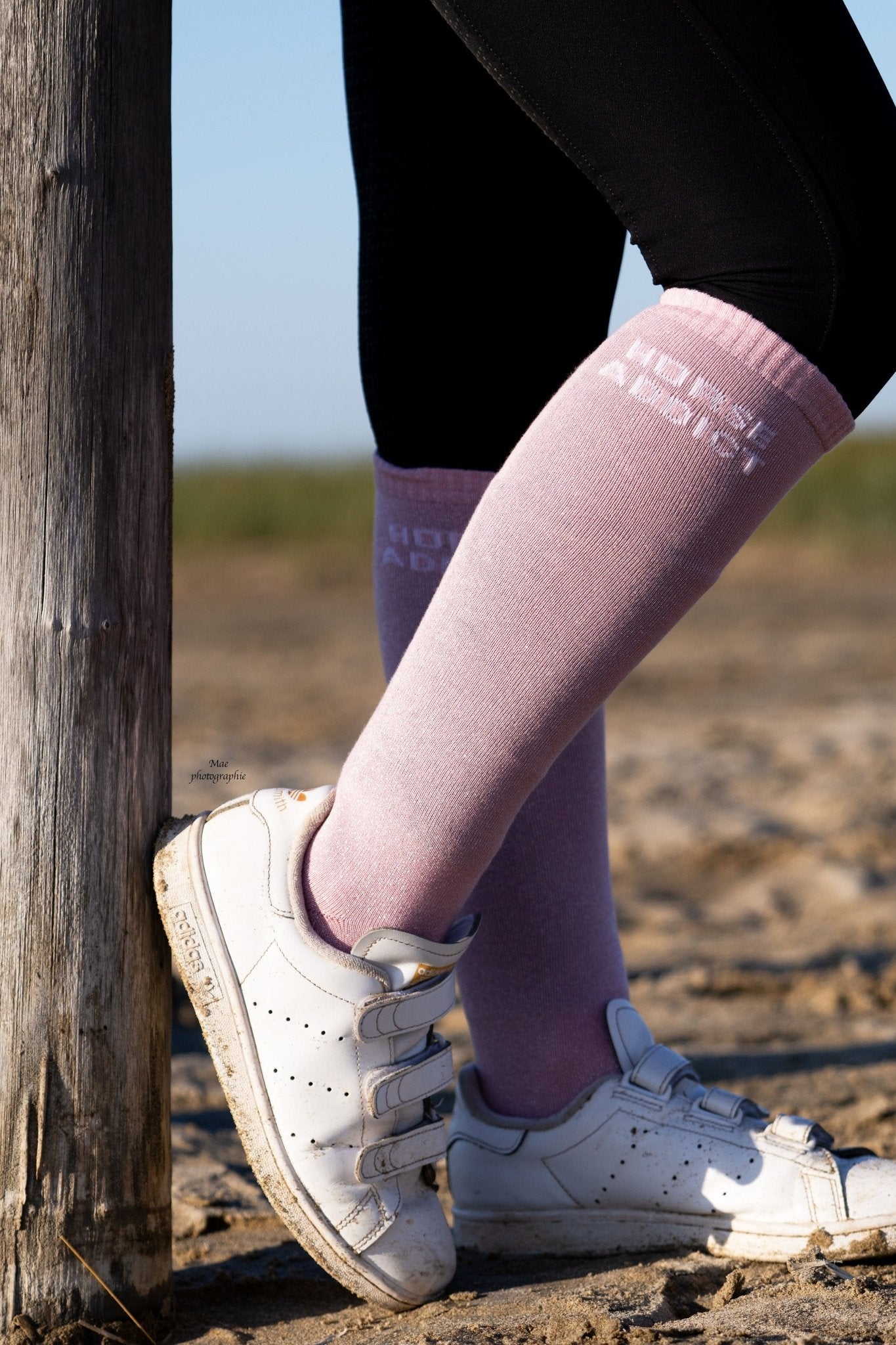 CHAUSSETTES HORSE ADDICT - ROSE PALE - Equislay
