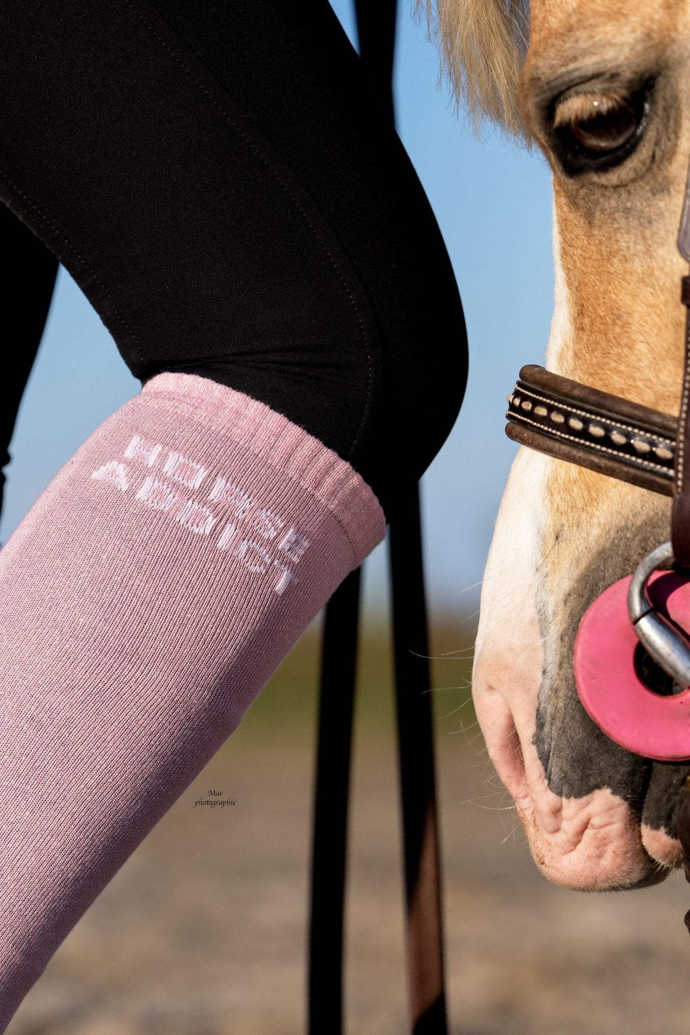 CHAUSSETTES HORSE ADDICT - ROSE PALE - Equislay