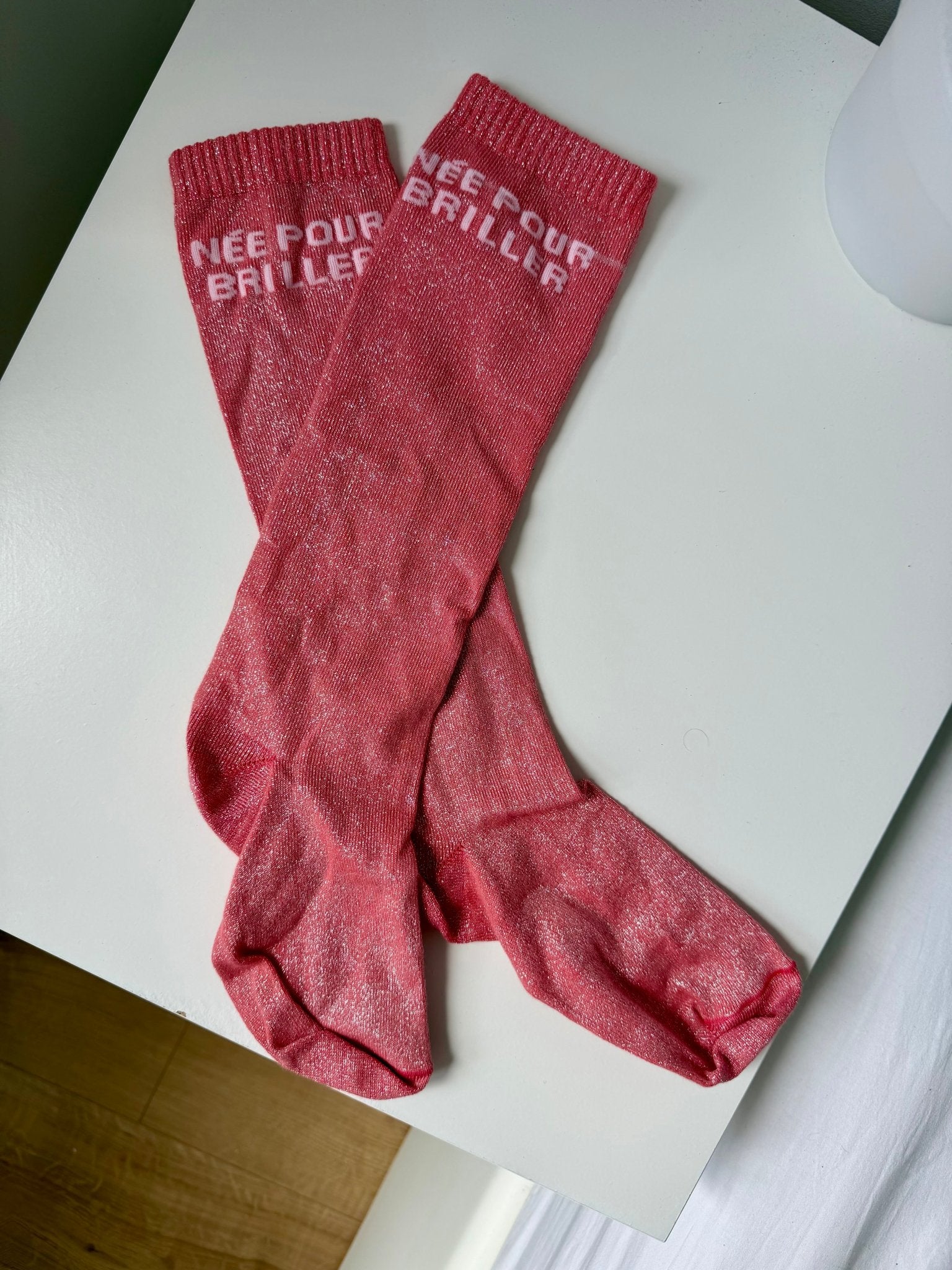 Chaussettes Née pour Briller – Corail - Equislay