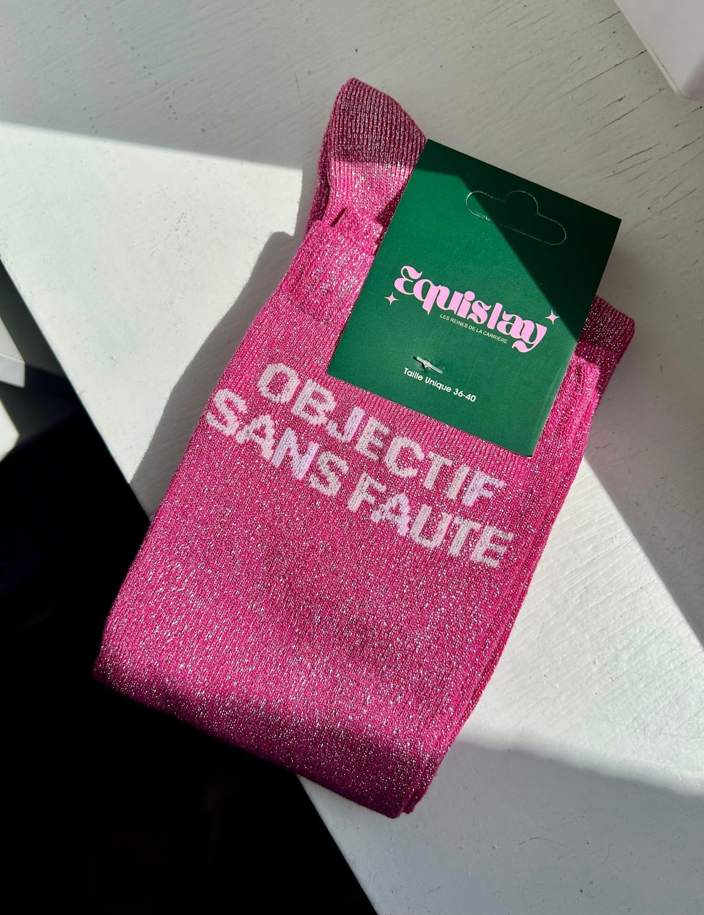 CHAUSSETTES OBJECTIF SANS FAUTE - ROSE - Equislay