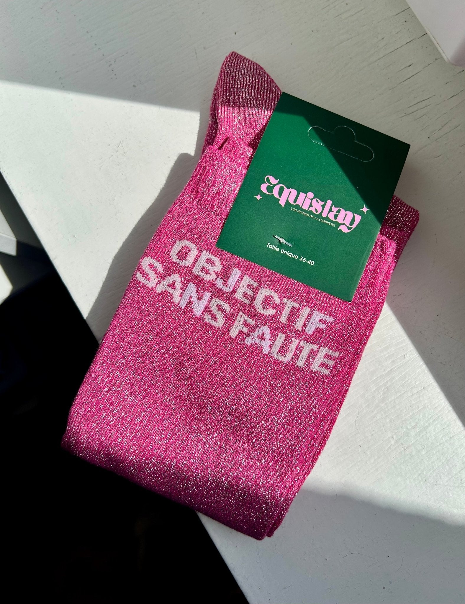 CHAUSSETTES OBJECTIF SANS FAUTE - ROSE - Equislay