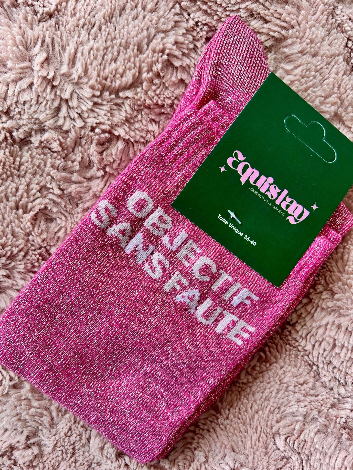 CHAUSSETTES OBJECTIF SANS FAUTE - ROSE - Equislay