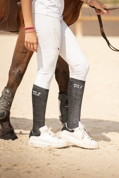 CHAUSSETTES ON A PILÉ - NOIR - Equislay