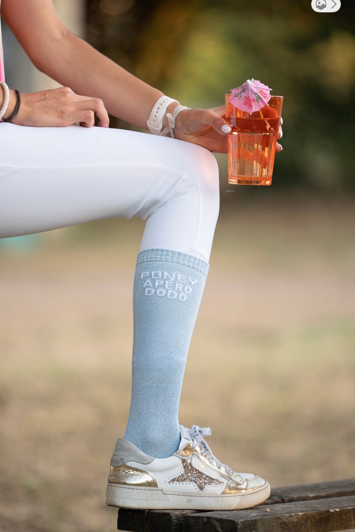 Chaussettes Poney Apéro Dodo – Bleu ciel - Equislay