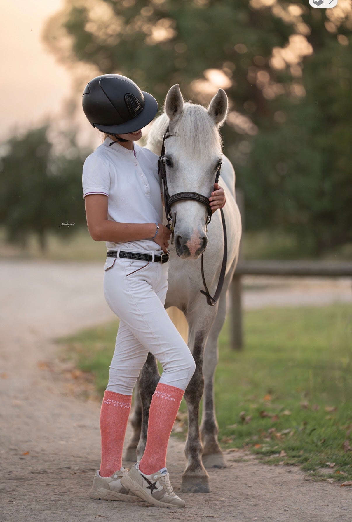 Chaussettes Poney de Star – Corail - Equislay