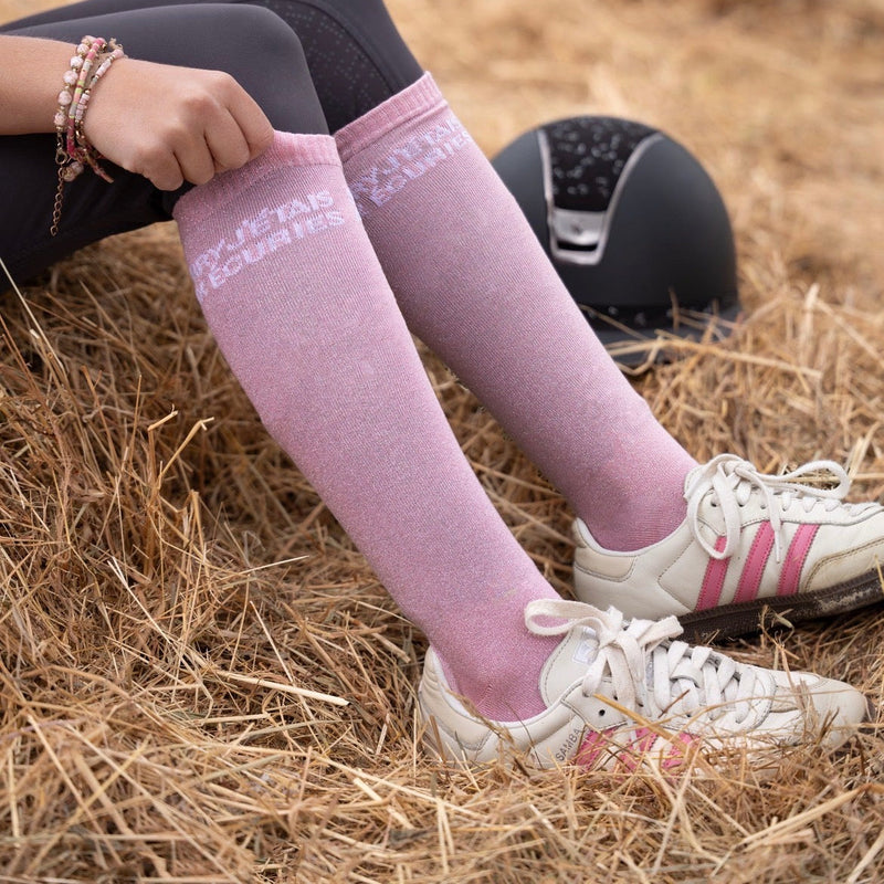 CHAUSSETTES SORRY J’ETAIS AUX ÉCURIES - ROSE PALE - Equislay