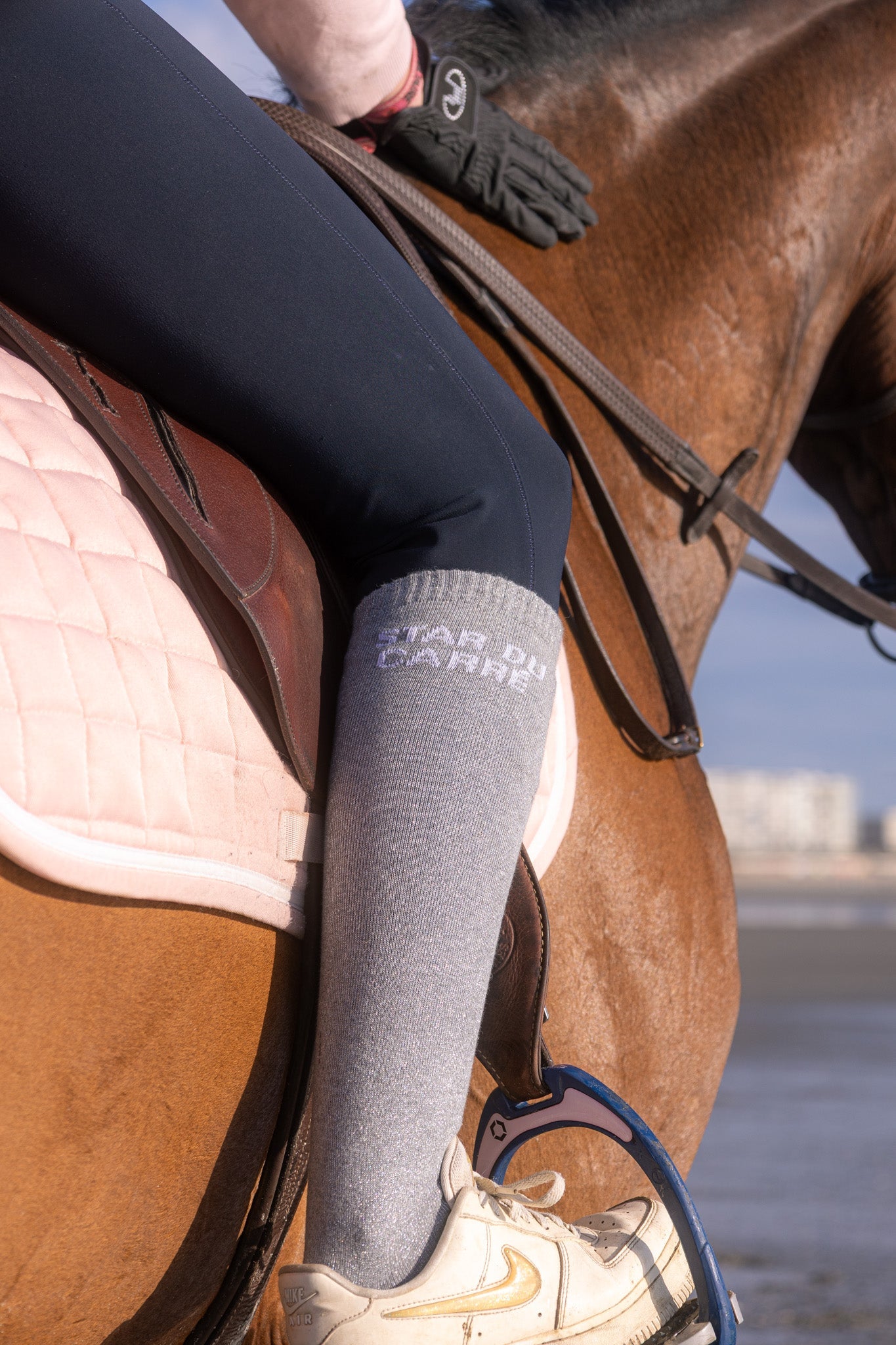 CHAUSSETTES STAR DU CARRÉ - ARGENTÉ - Equislay