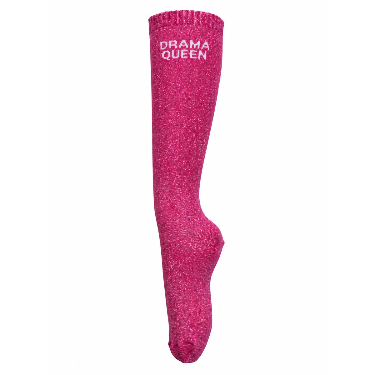 Chaussettes d’équitation Drama Queen – Rose Fuchsia – vue entière sur fond blanc