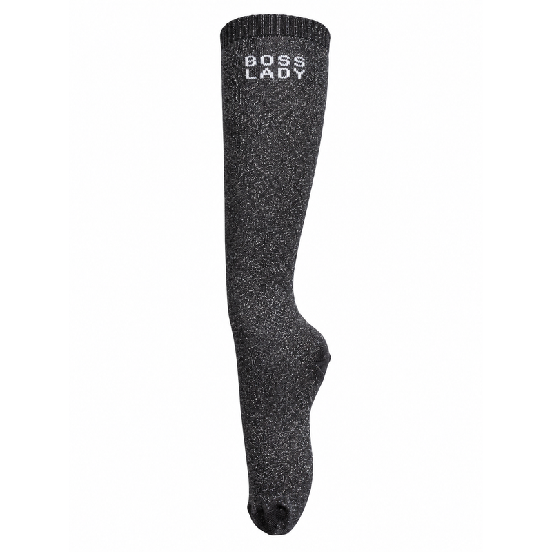 Chaussettes d’équitation Boss Lady – Noir – vue entière sur fond blanc