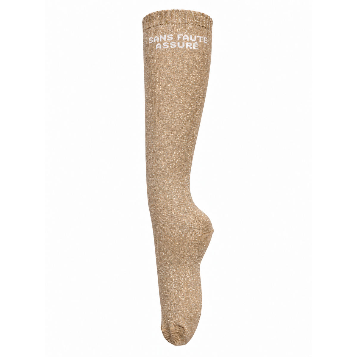 Chaussettes d’équitation Sans Faute Assuré – Or – vue entière sur fond blanc