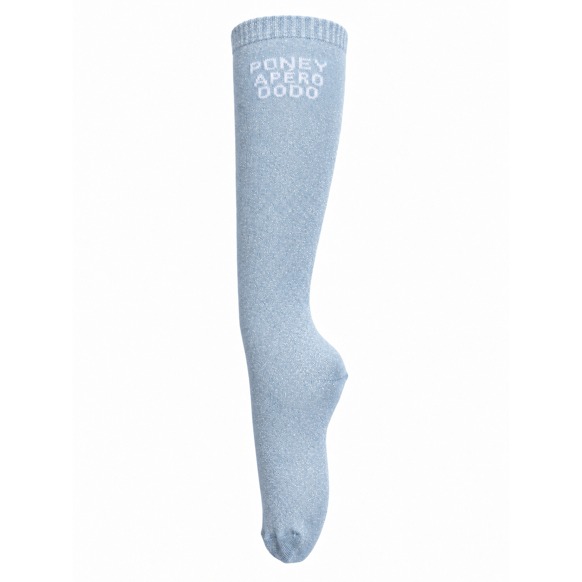 Chaussettes d’équitation Poney Apéro Dodo – Bleu ciel – vue entière sur fond blanc