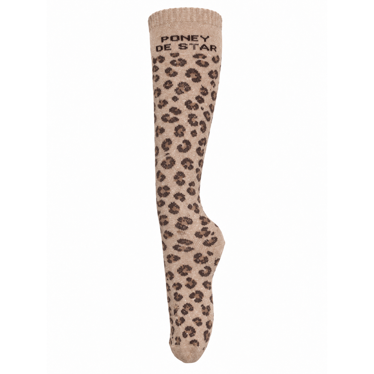 Chaussettes d’équitation Poney de Star – Léopard – vue entière sur fond blanc