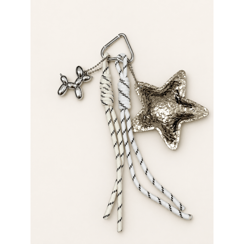 Porte-clés Étoile Bronze – Breloque Chien Ballon Mousqueton Coeur - Equislay